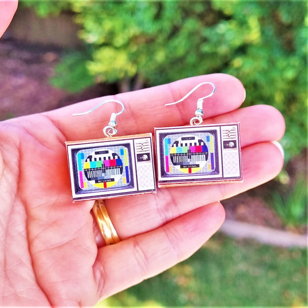 Retro TV earrings