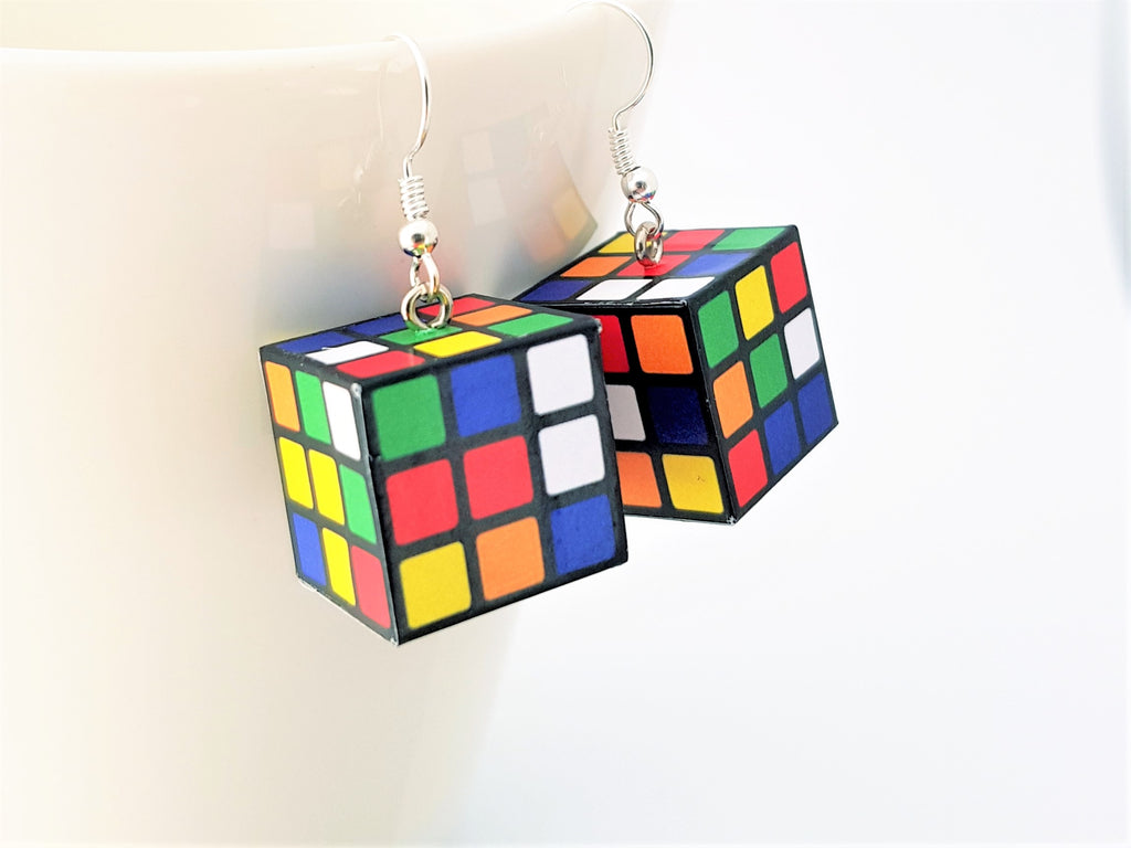 Rubik's clearance cube earrings